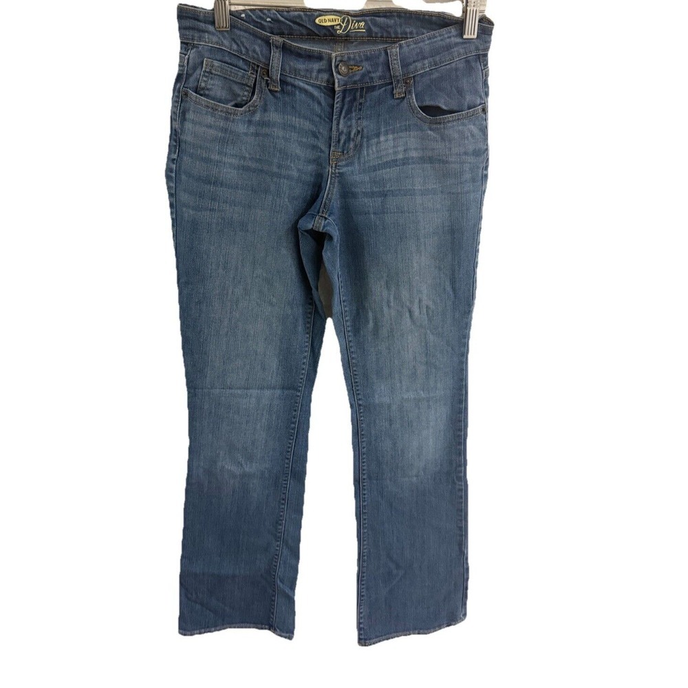 OLD NAVY WOMENS JEANS THE DIVA SIZE 2 MEDIUM WASH BOOT‎ CUT DENIM LOW RISE
